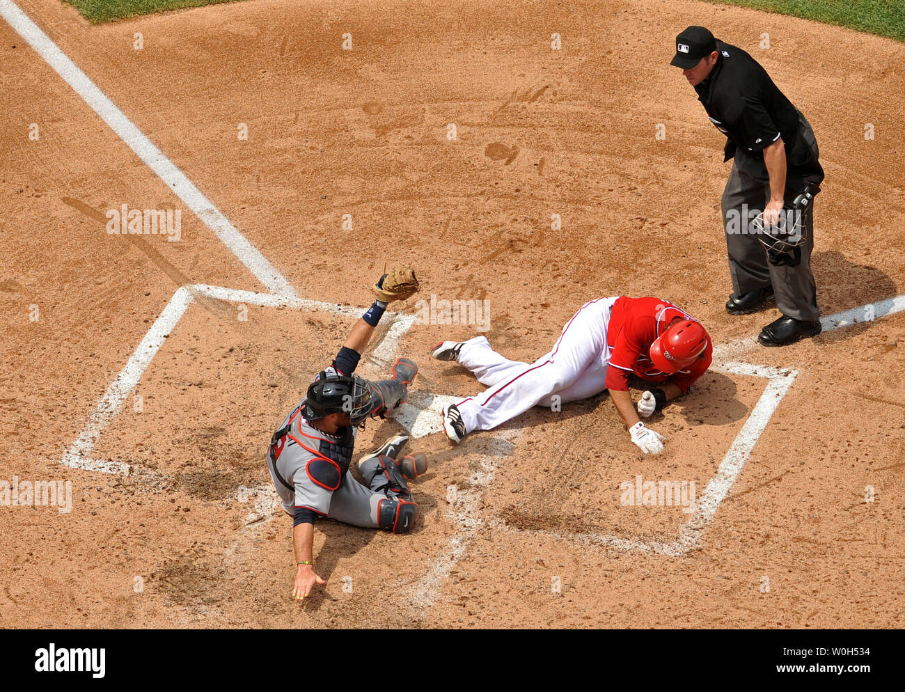 Washington Nationals' Jayson Werth is seen in the dugout prior to the  Nationals game against the Atlanta Braves at Nationals Park in Washington  on August 3, 2011. UPI/Kevin Dietsch Stock Photo - Alamy