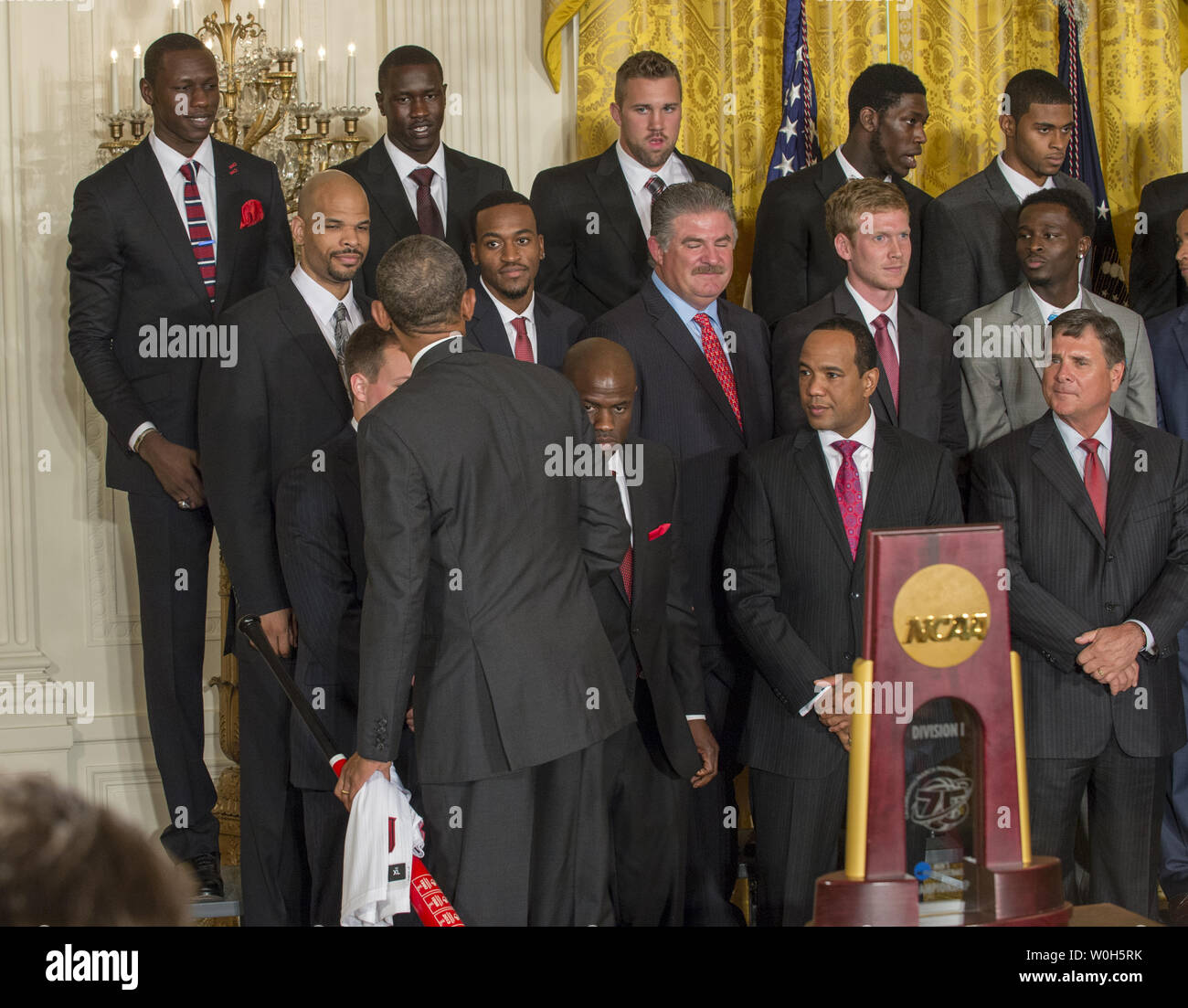 U.S. President President Barack Obama shakes hands with Louisville