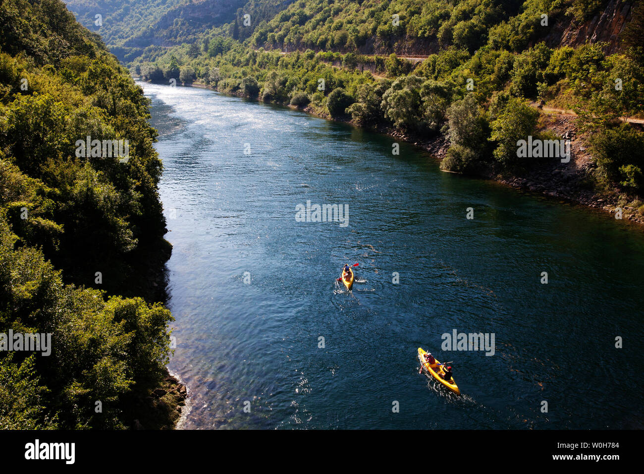 Rafting on the river Trebišnjica. Trebinje .Bosnia and Herzegovina. Stock Photo