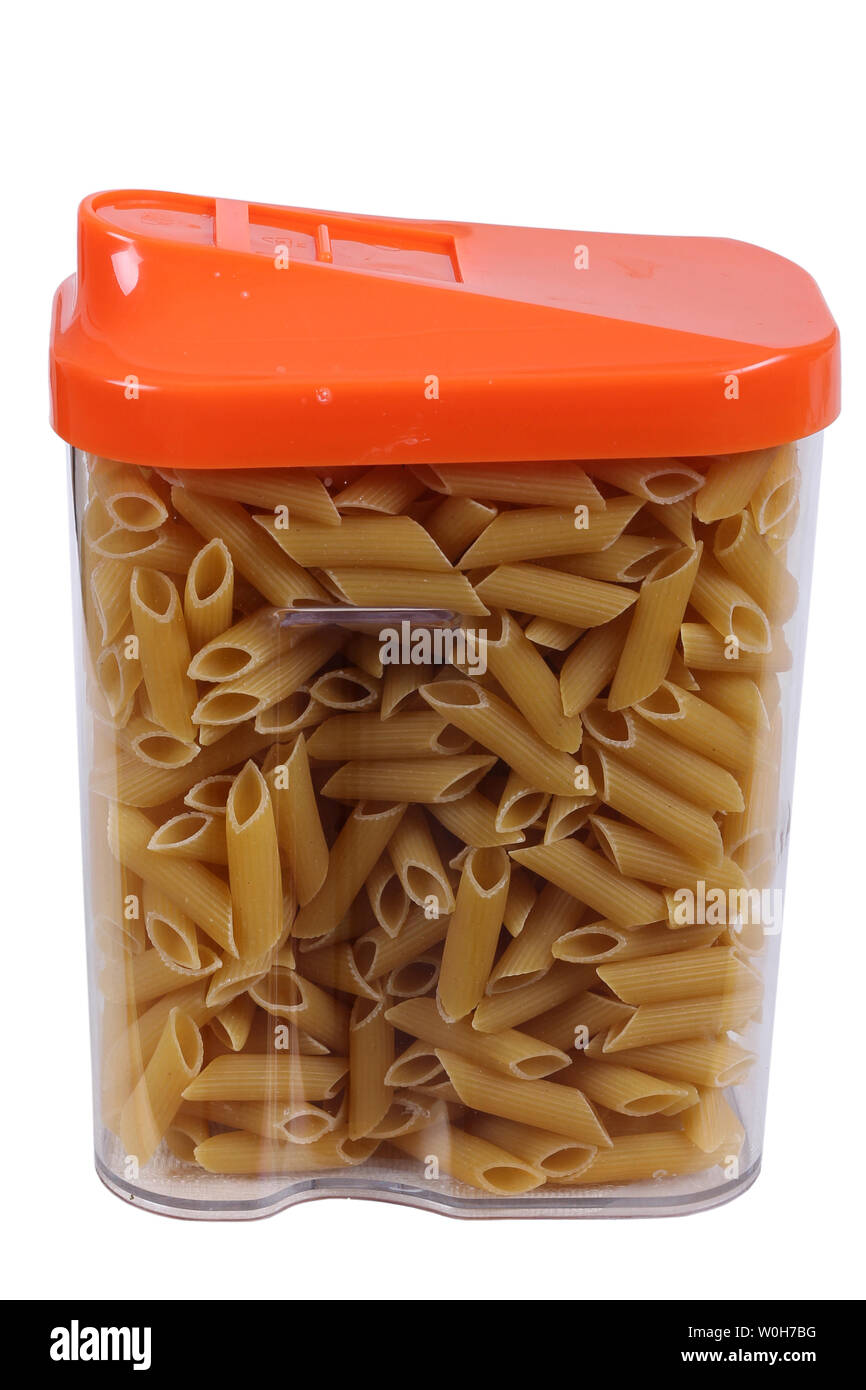 Pasta in a plastic container Stock Photo Alamy