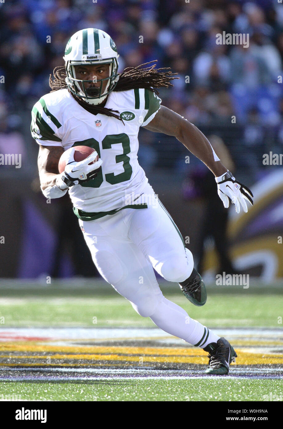 New York Jets running back Chris Ivory runs against the Baltimore