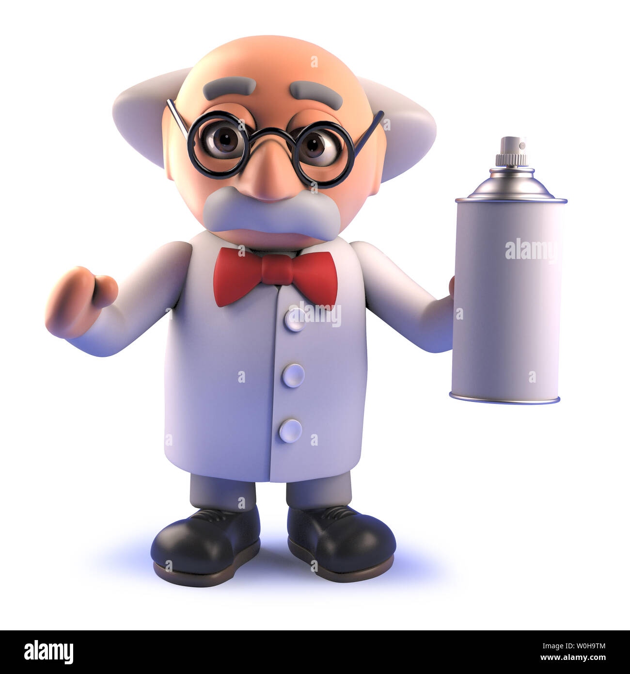 Rendered 3d Image Of A Mad Scientist Cartoon Character In 3d Holding An