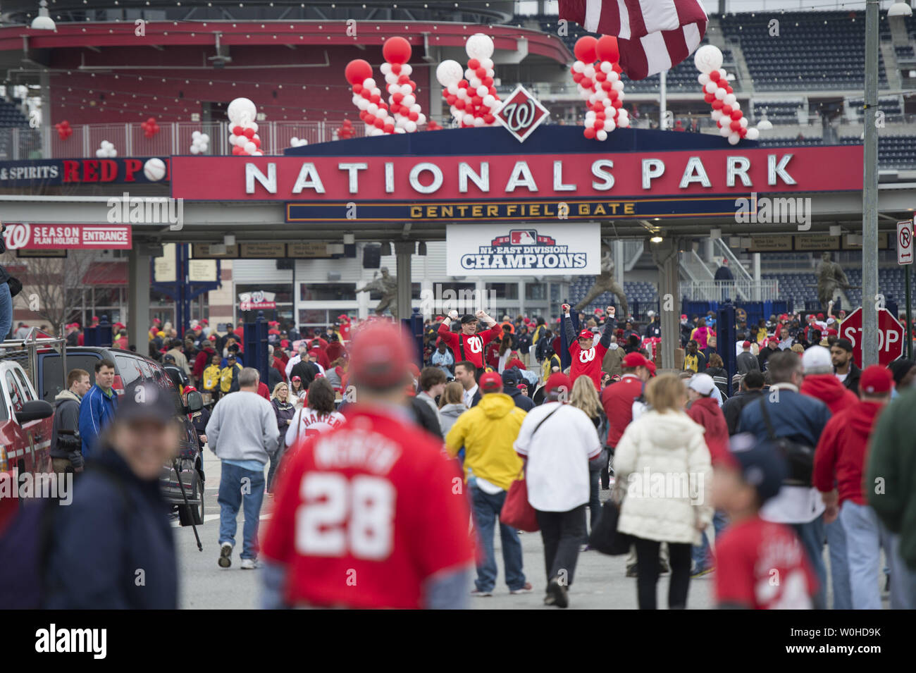 Baseball fans arrive for the Washington Nationals opening day game