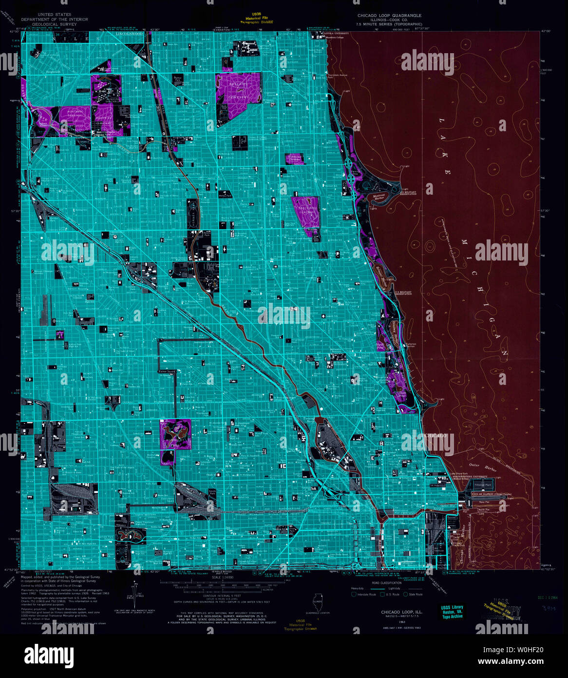 Map of chicago loop hires stock photography and images Alamy