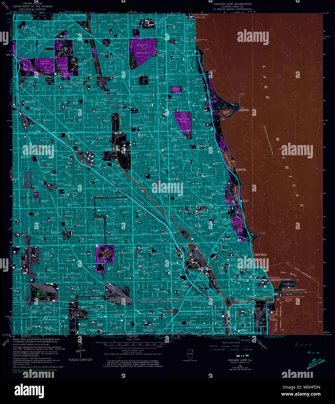 Map of chicago loop hires stock photography and images Alamy