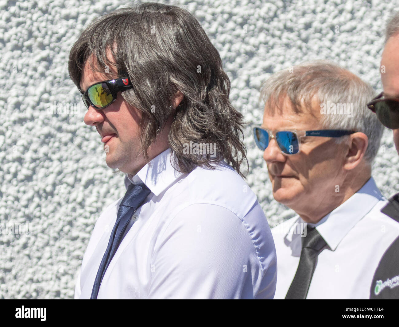 Gary Jennings and Rory Kennedy outside St Columba's Church in