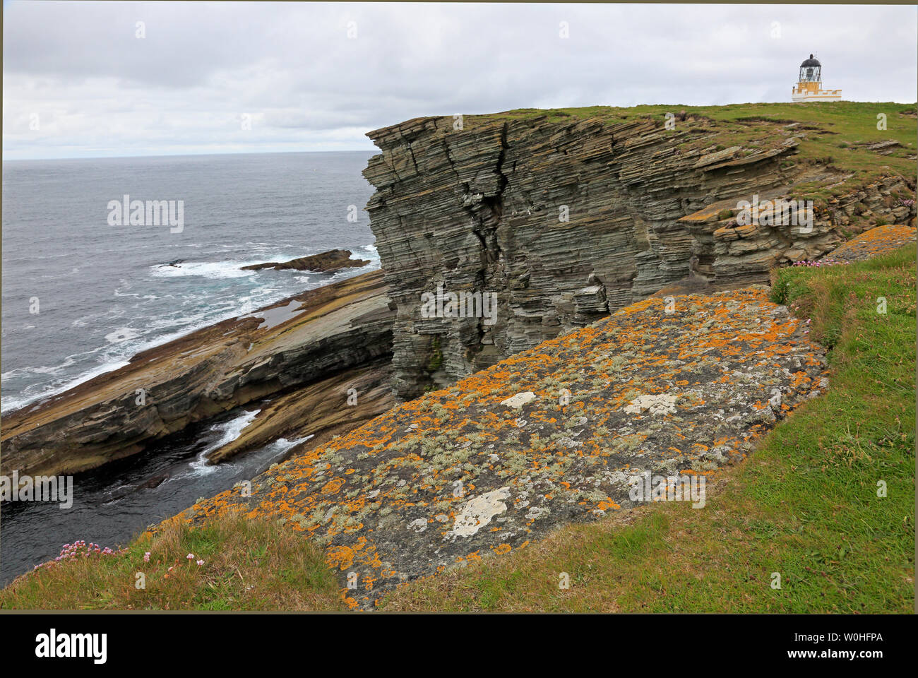 View of Brough Head Lighthouse Mainland Orkney Scotland Stock Photo
