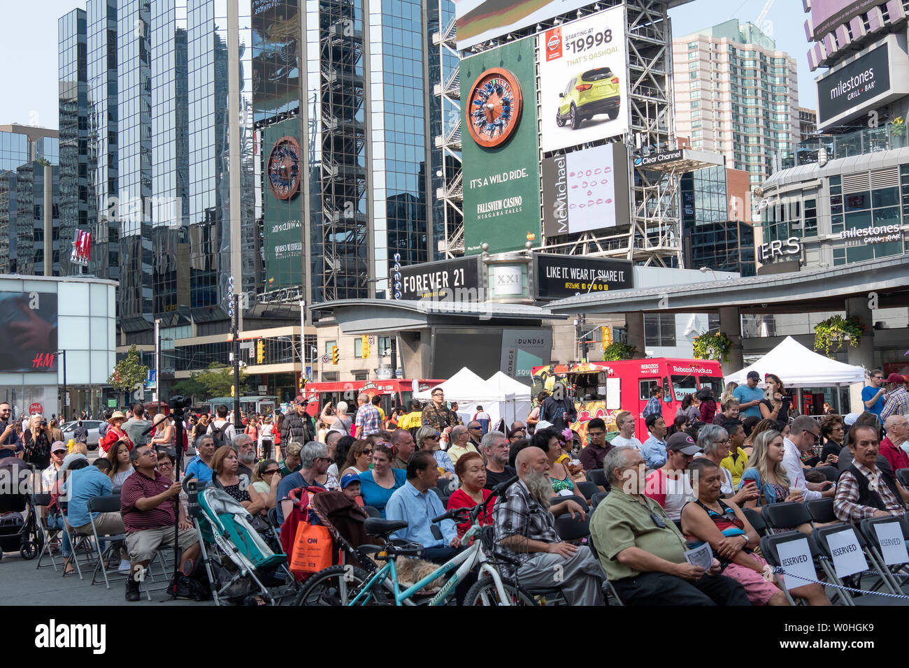 Toronto,Ontario.Canada, city, downtown, summer festival on Dundas Square and Yonge Street Stock Photo