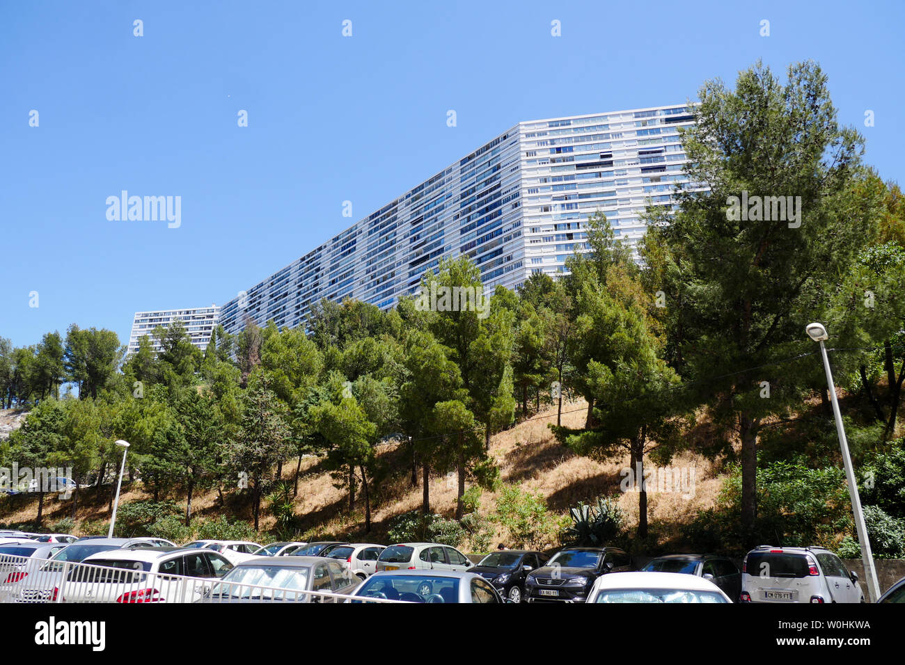 Bottom view of several buildings at La Rouviere residence, Marseille ...