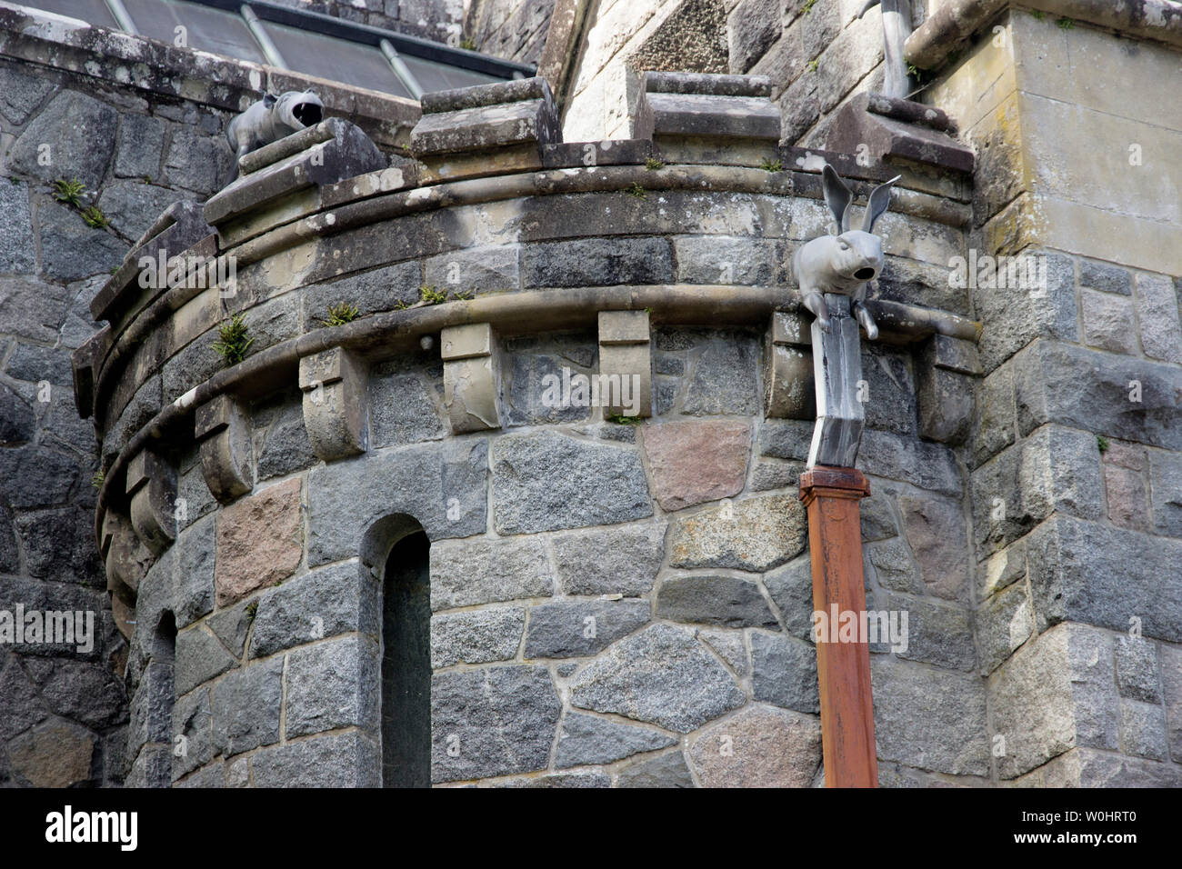 Rabbit gargoyle detail at St Conan's Kirk on the shore of Loch Awe, Argyll and Bute, Scotland. Stock Photo