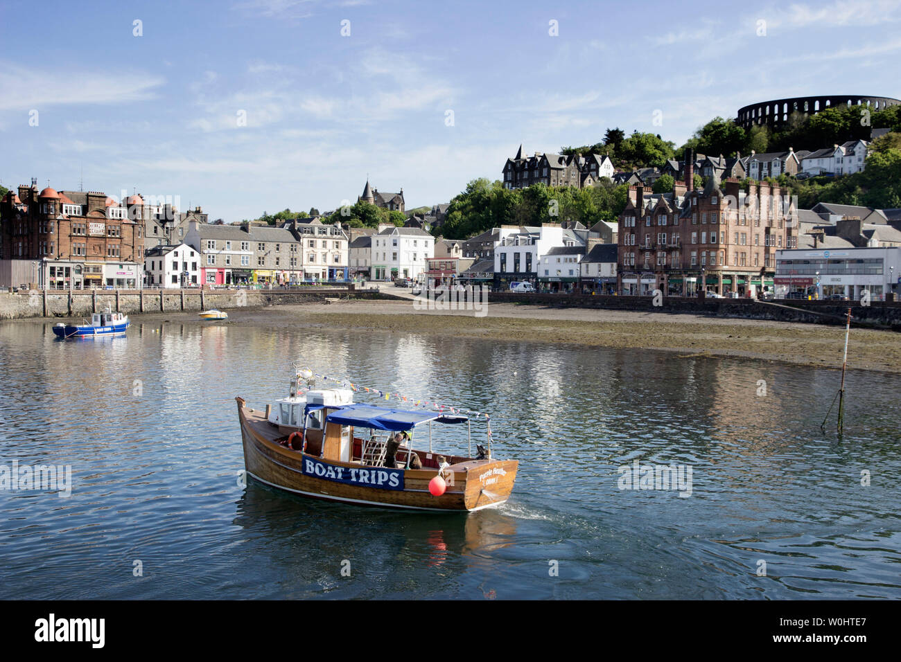 Harbour view of Oban, Argyll and Bute, Scotland, port and terminal for
