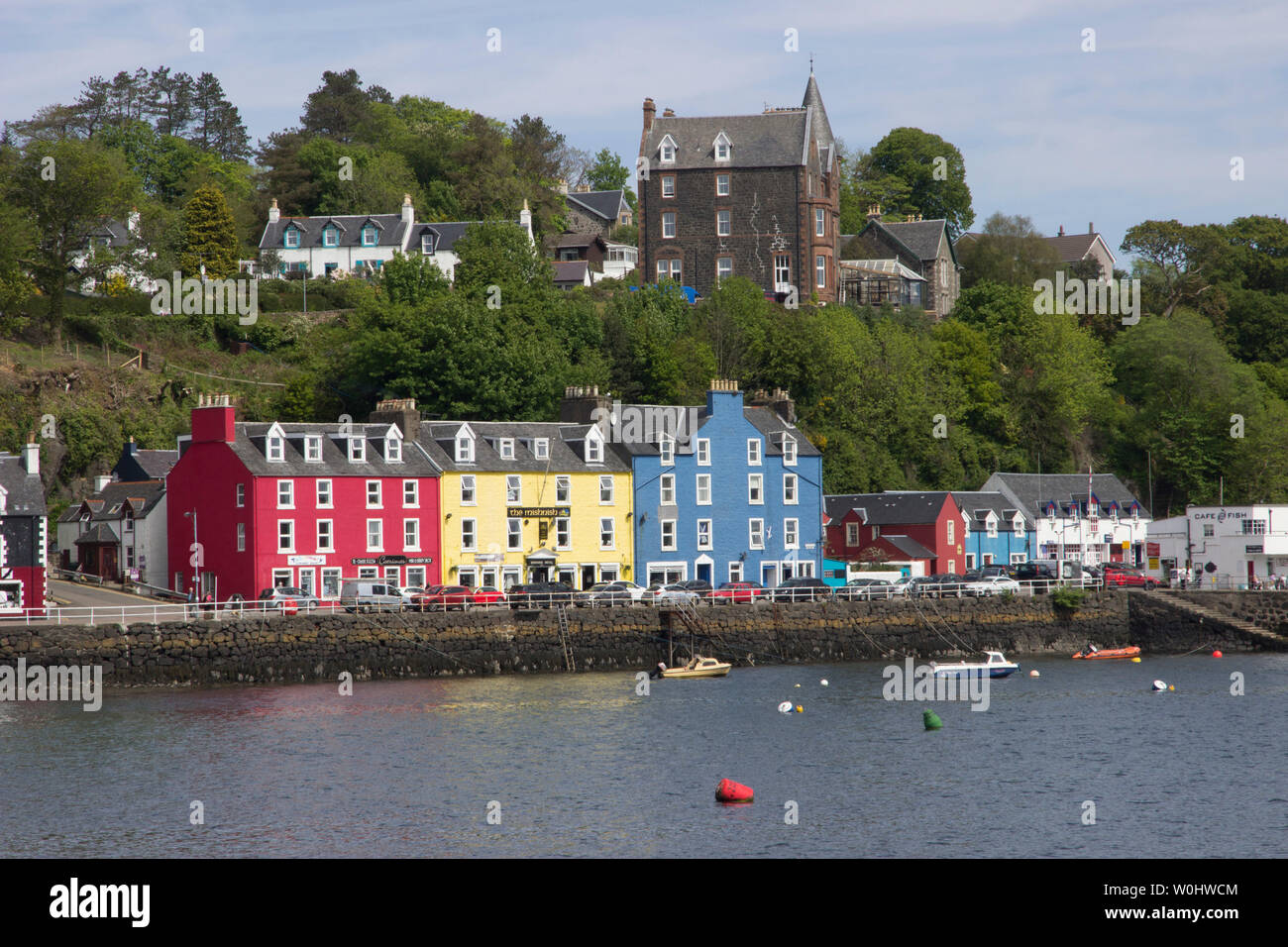 Harbour at Tobermory, the capital of the Isle of Mull in the Scottish Inner Hebrides. Stock Photo
