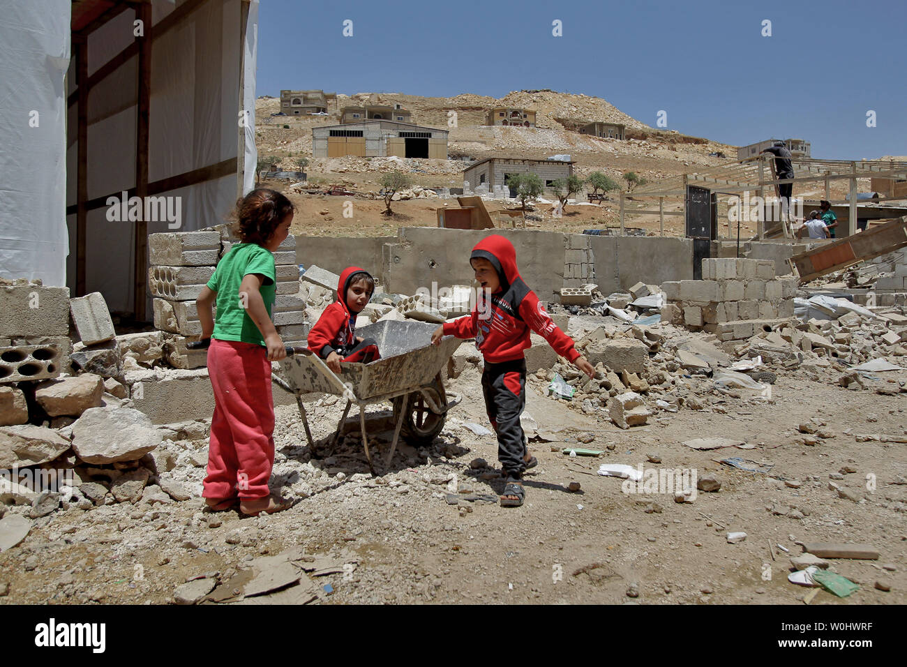 Aarsal, Lebanon. 27th June, 2019. Syrian refugee children play amongst ...