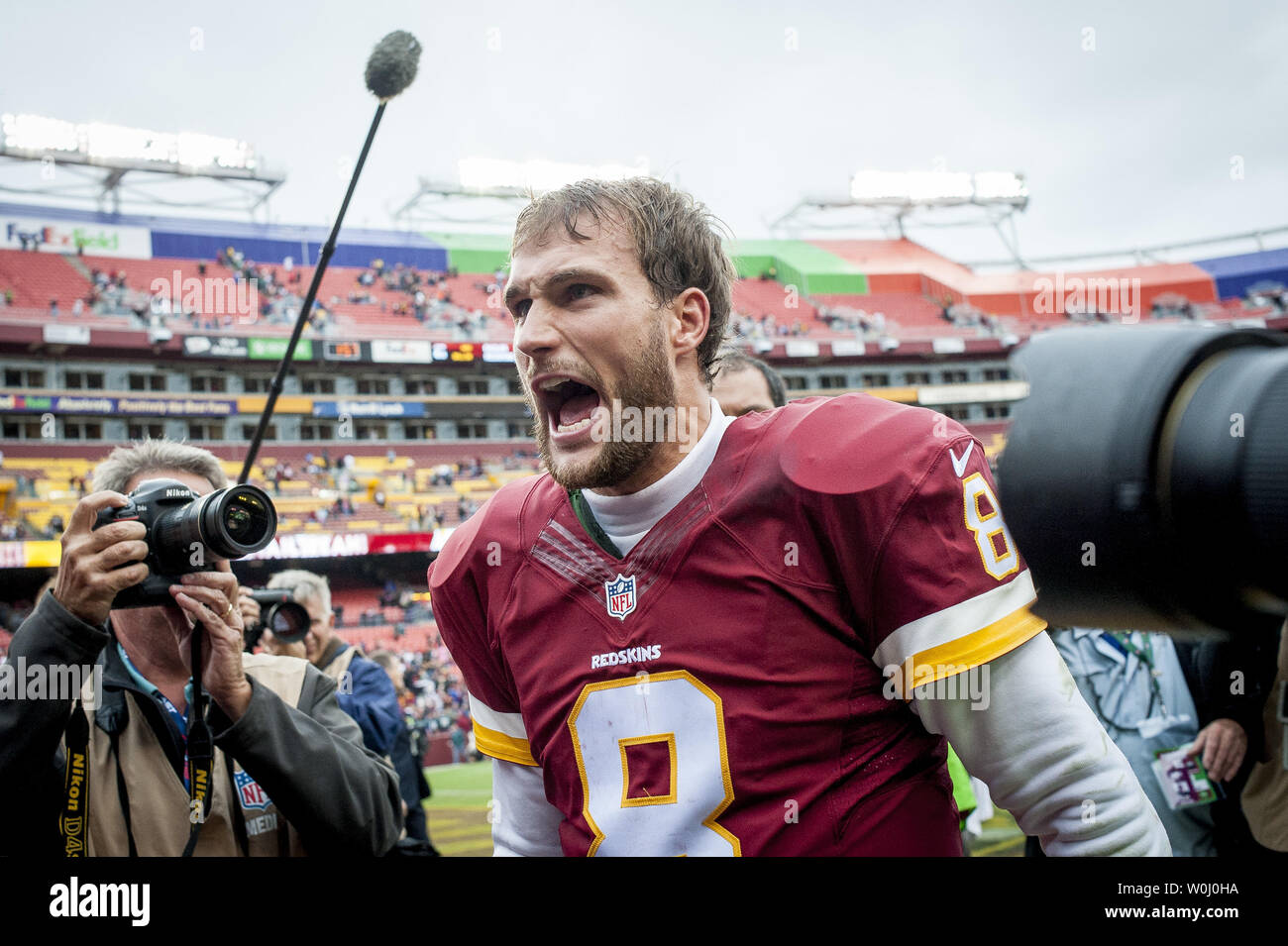 Washington Redskins Quarterback Kirk Cousins Celebrates As