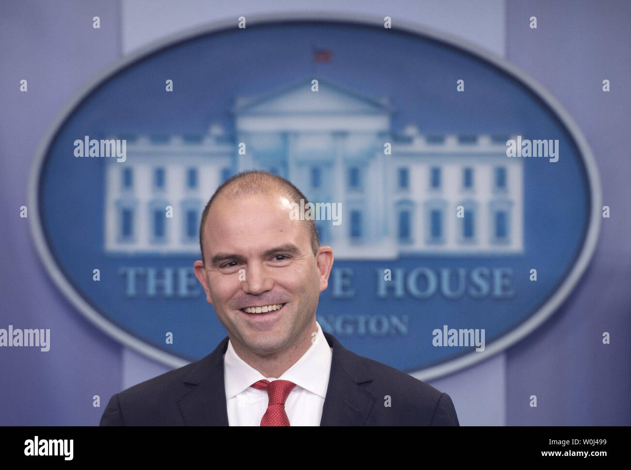 Ben Rhodes the deputy National Security Adviser for President Barack Obama, speaks about Obama's upcoming trip to Cuba, in Washington, D.C. on February 18, 2016. Photo by Kevin Dietsch/UPI Stock Photo