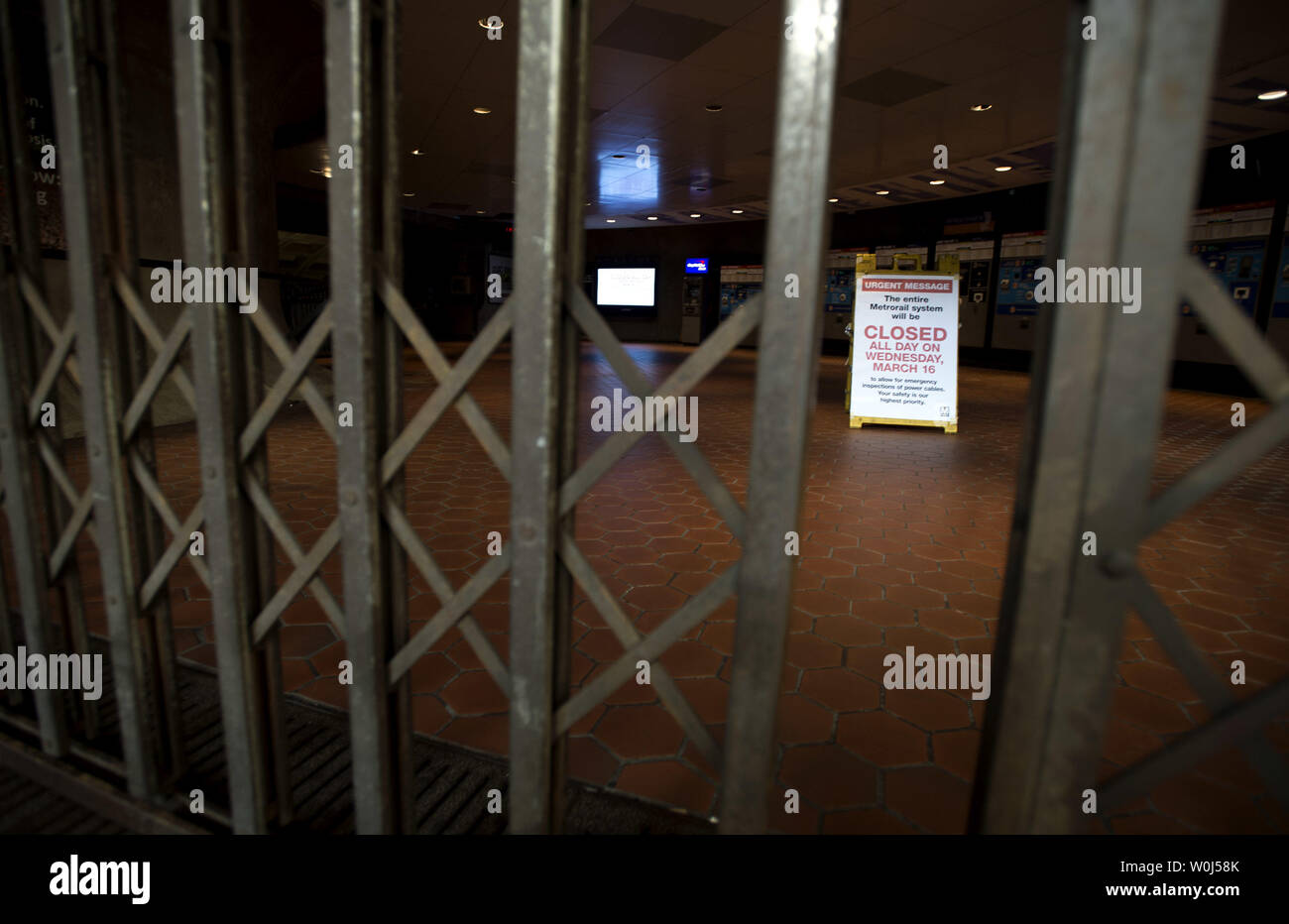 The Foggy Bottom Metro station is seen closed after Metro shutdown