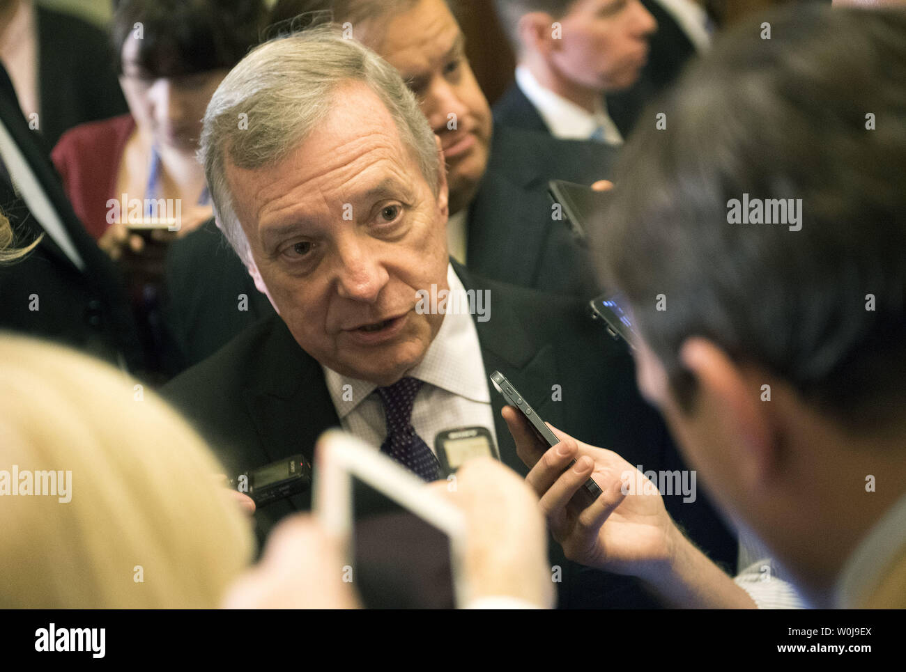 Sen. Richard Durbin (DIL), Minority Whip Elect, leaves the Senate