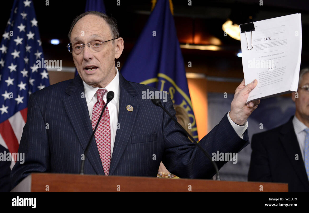 House Republican Phil Roe (R-TN), who is also a physician, holds up the 184-page 'The American Health Care Reform Act of 2017' (AHCRA), during a news conference at the U.S. Capitol, January 4, 2017, in Washington, DC. The plan is to repeal and replace President Barack Obama's Affordable Care Act, also known as Obamacare.                                      Photo by Mike Theiler/UPI Stock Photo