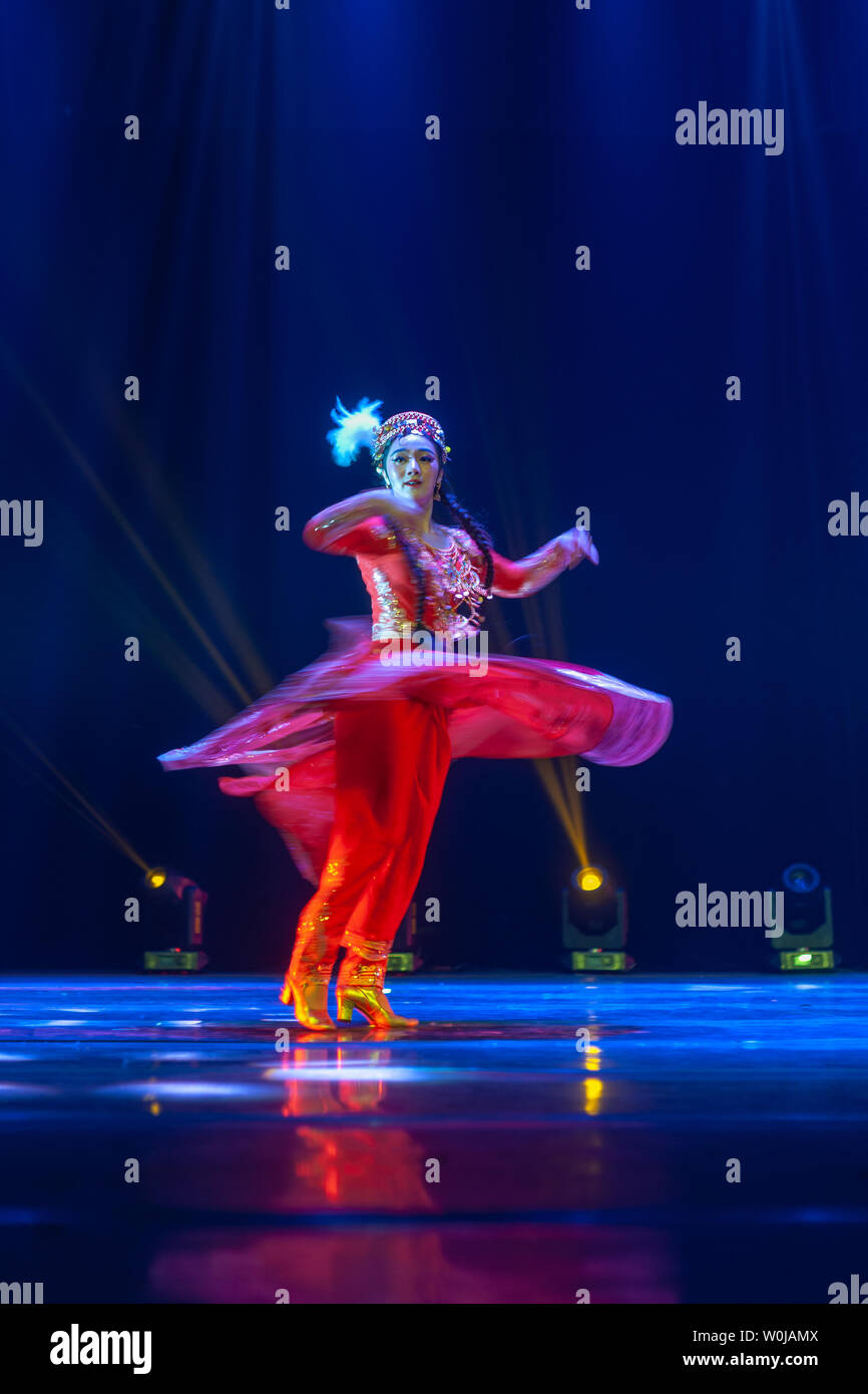 Photo by 2016 Student Ethnic Dance Reporting Performance at Nanjing Academy of Arts Stock Photo