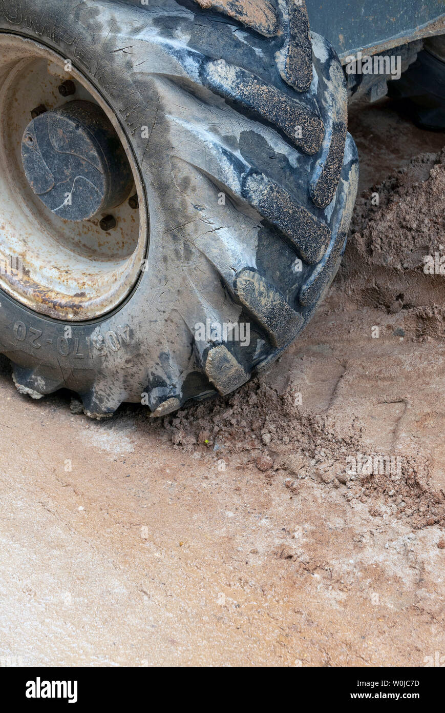 Mud allterrain tire tread packed with sand Stock Photo Alamy