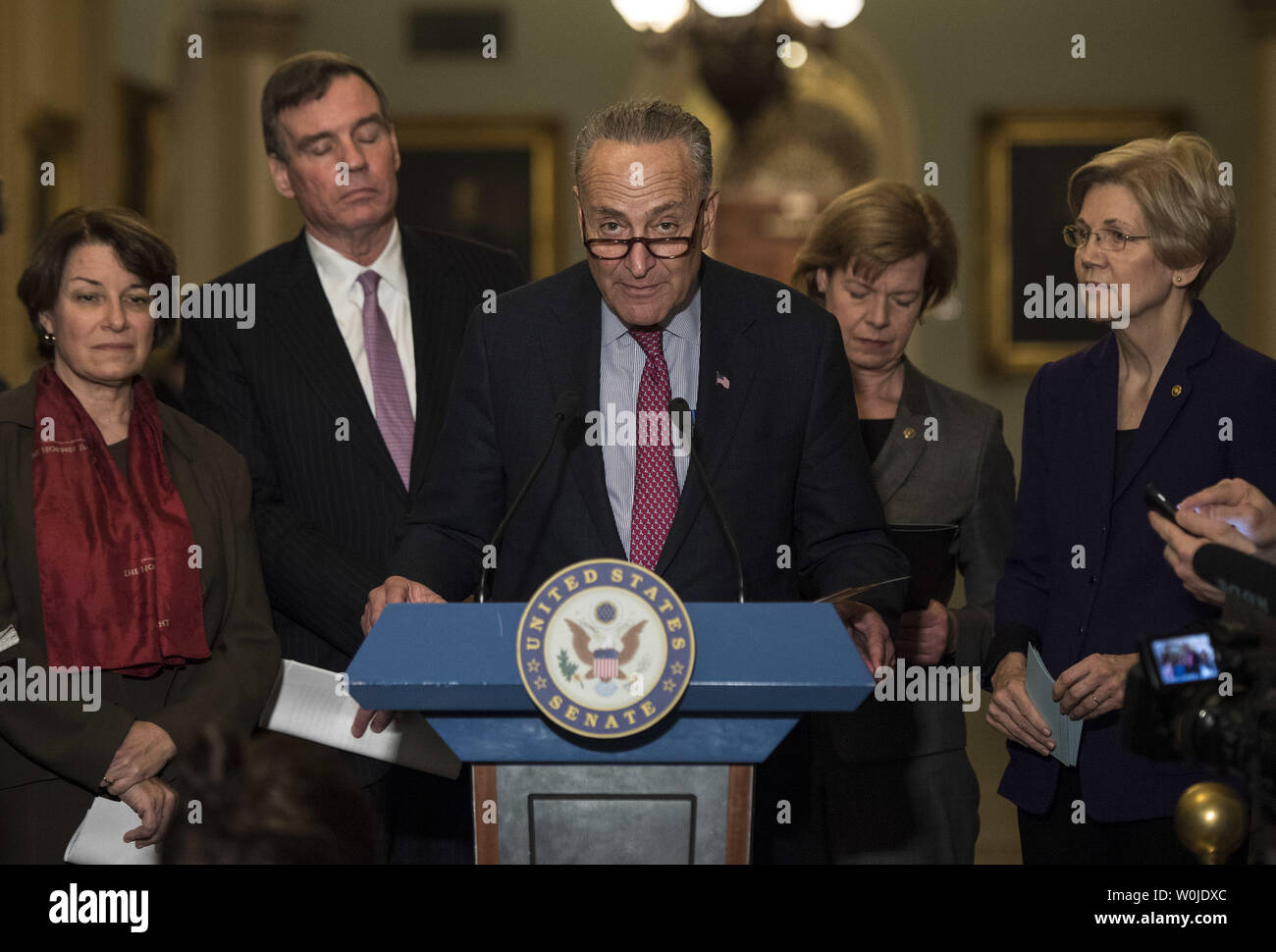 Senate Minority Leader Charles Schumer, D-NY, joined by fellow ...