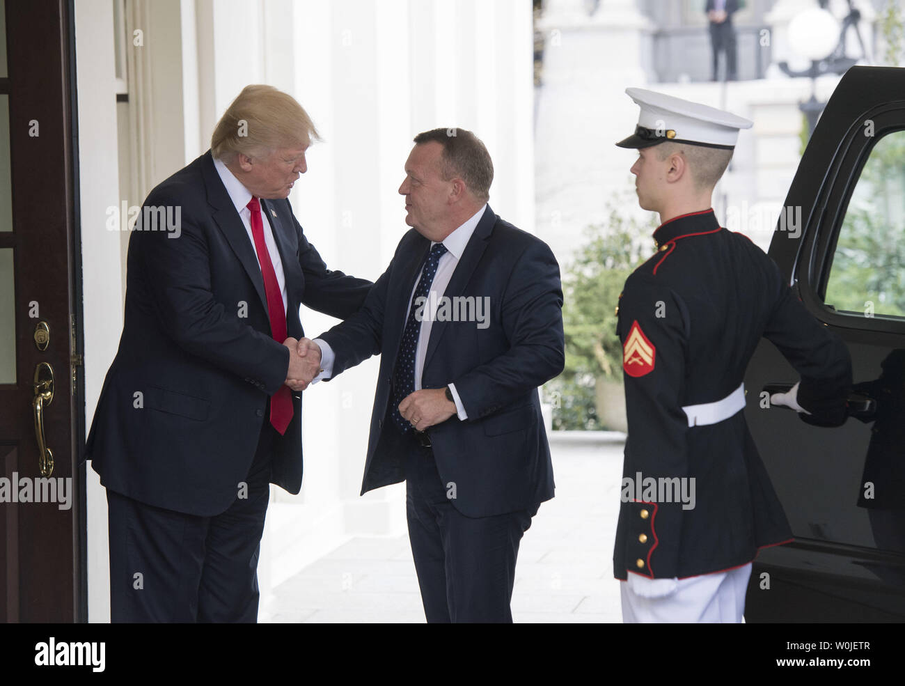 Donald Rasmussen President Donald Trump welcomes Prime Minister Lars Lokke Rasmussen of ...