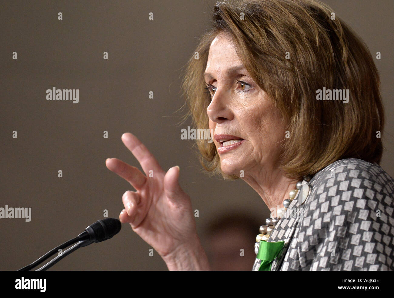 House Majority Leader Nancy Pelosi of California makes remarks on Republican plans for a vote on another attempt to pass a comprehensive health care bill, at the U.S. Capitol, May 4, 2017, in Washington, DC. A previous attempt to repeal and replace President Barack Obama's Affordable Care Act was abandoned before a vote.         Photo by Mike Theiler/UPI Stock Photo