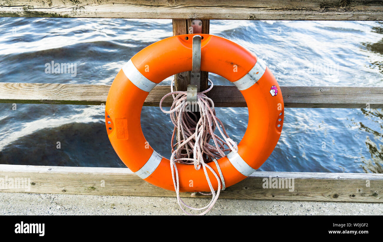 life ring with rope Stock Photo Alamy