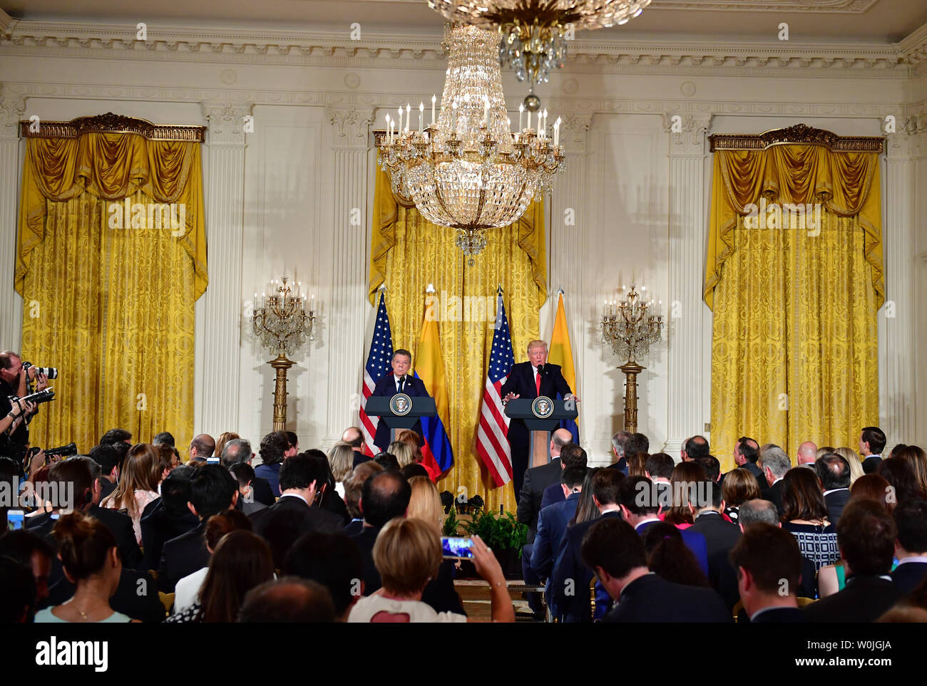 President Donald Trump And President Juan Manuel Santos Of