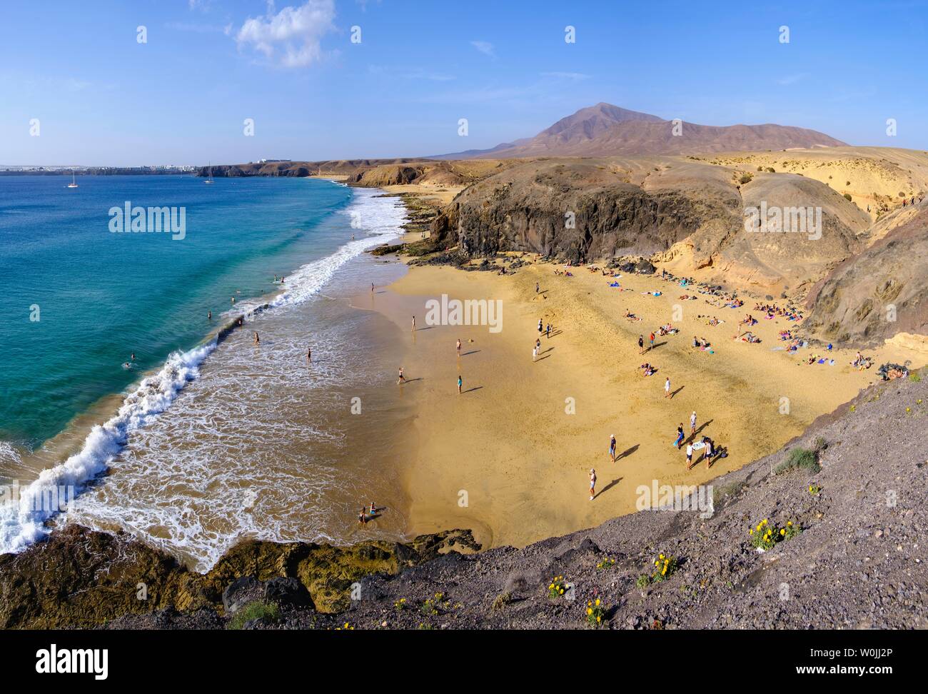 Playa de la Cera, Papagayo beaches, Playas de Papagayo, near Playa Blanca, Lanzarote, Canary Islands, Spain Stock Photo