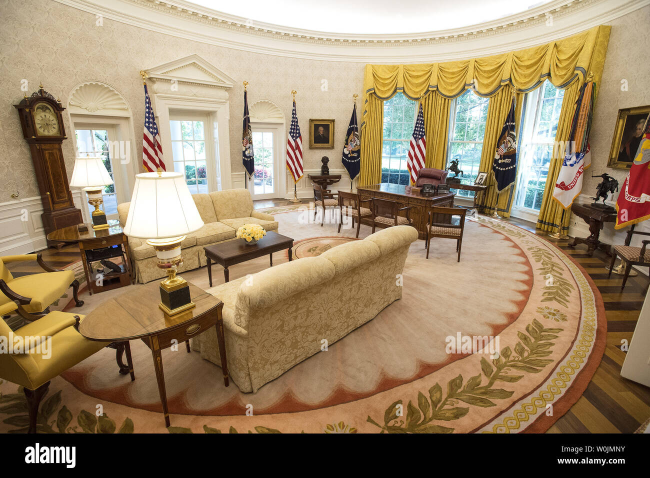 The Oval Office Is Seen Following Updates And Renovations At