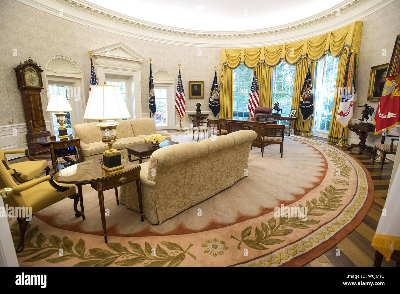 The Oval Office Is Seen Following Updates And Renovations At