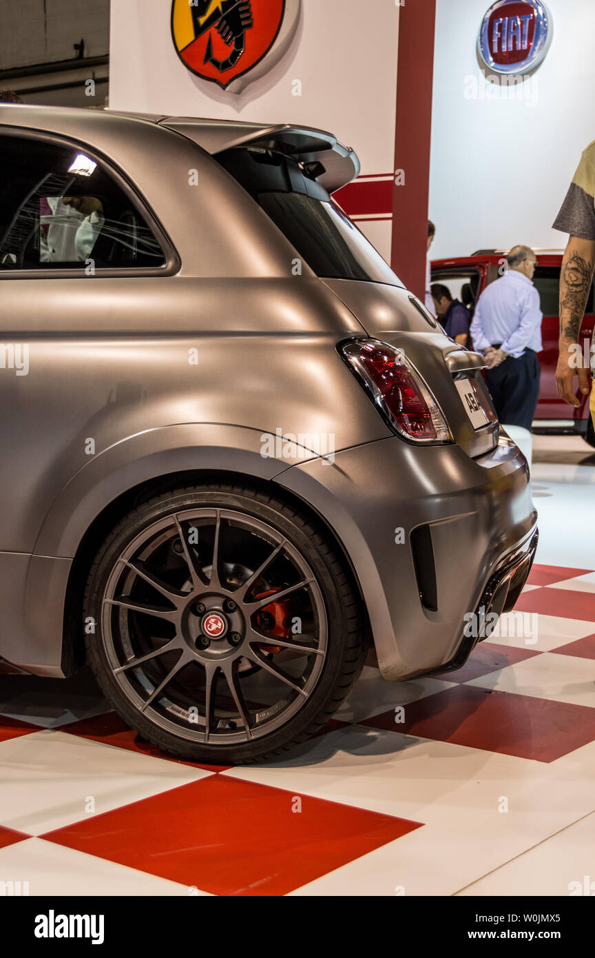 Fiat Abarth 695 Biposto Automobile Fair In Barcelona, Catalonia, Spain  Stock Photo - Alamy