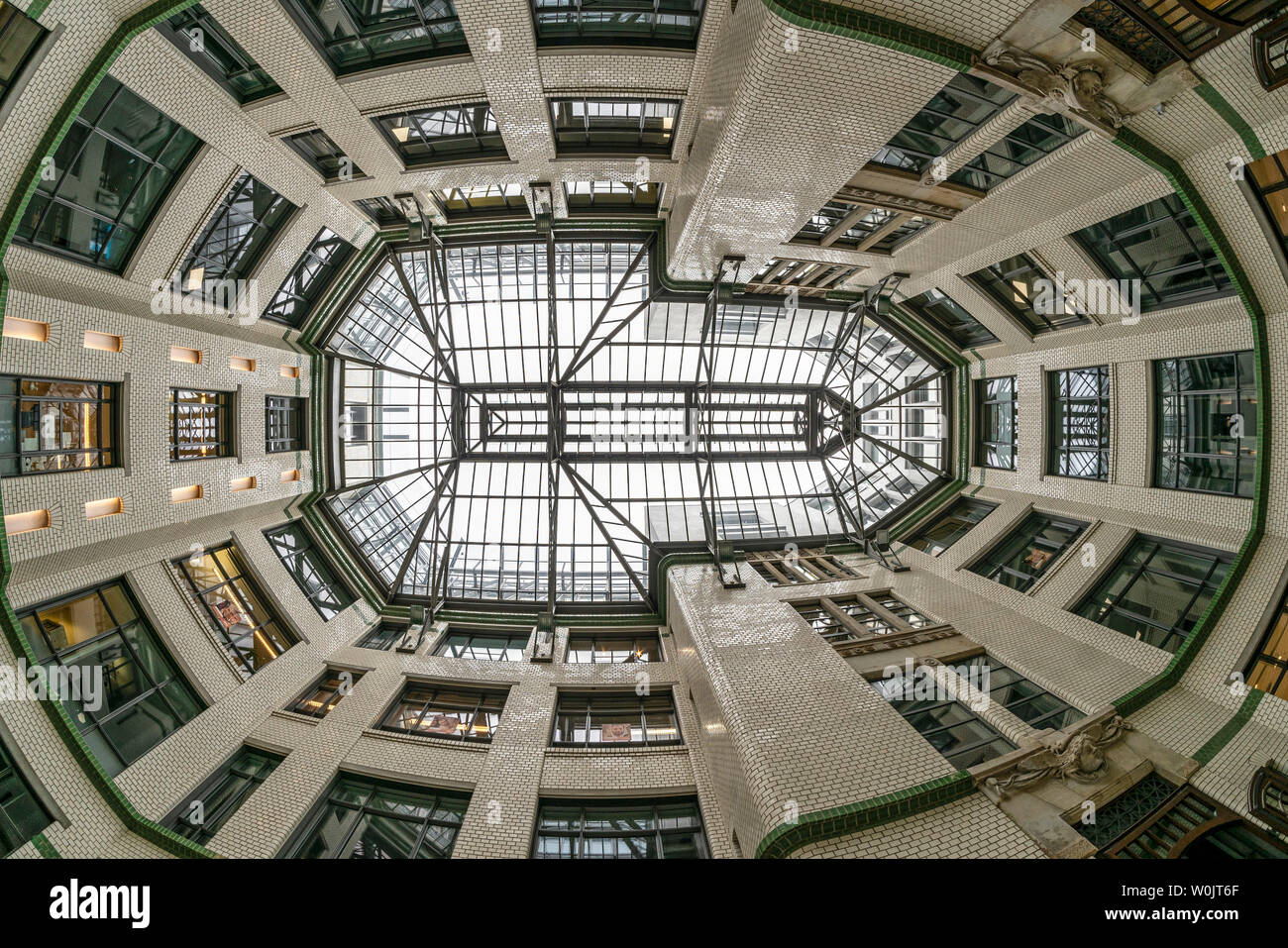 Glass ceiling, Passage Specks Hof, Leipzig, Saxony, Germany | Glasdach Specks Hof, Lepzig, Sachsen Stock Photo