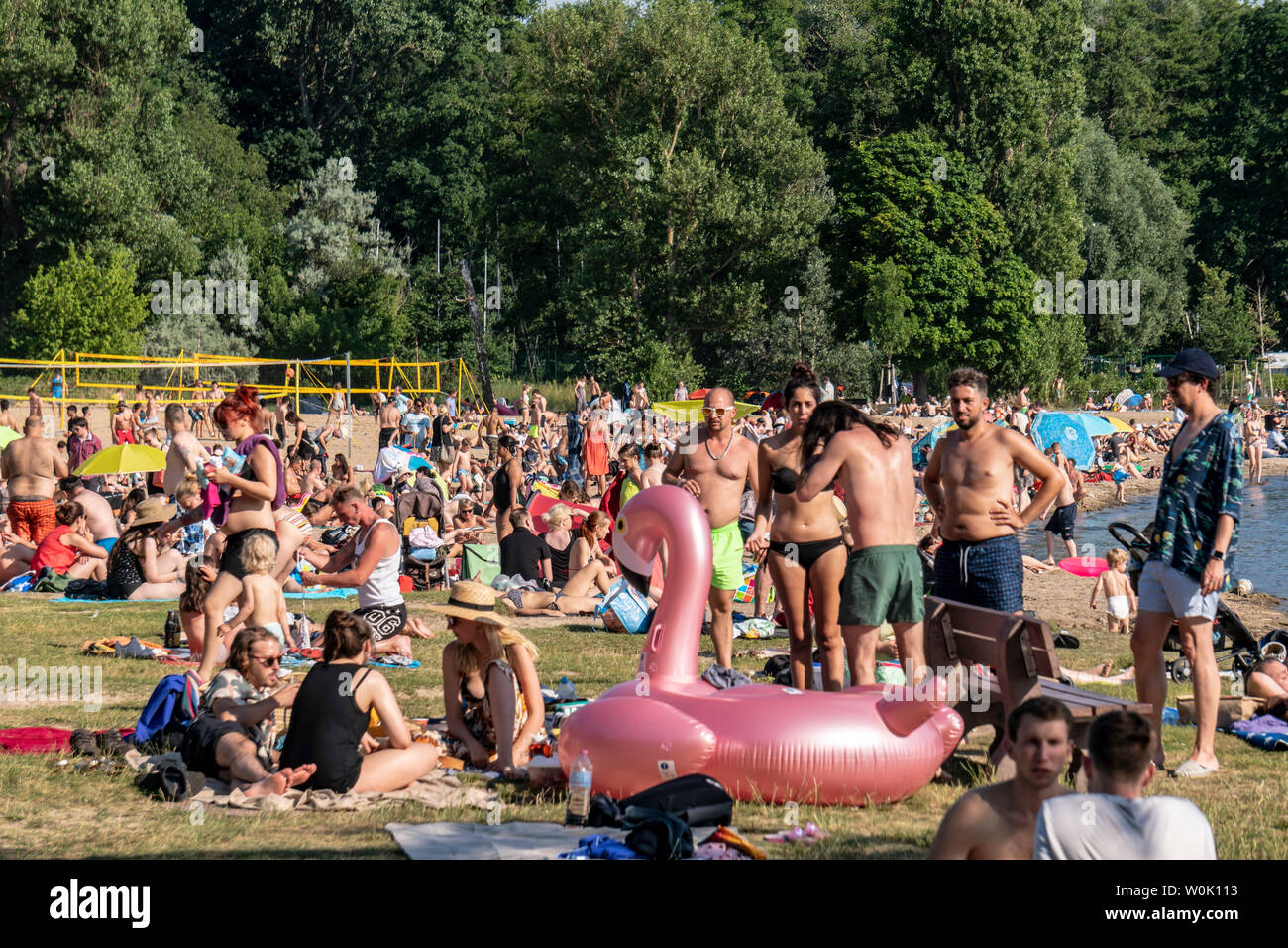 Müggelsee Strandbad, Sommer 2019, Berlin Köpenik, Deutschland Stock Photo