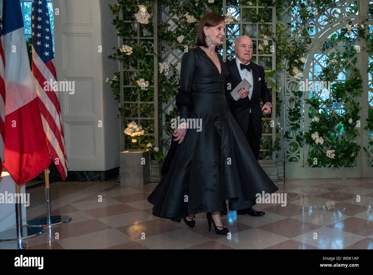 Mr. Henry Kravis and Mrs. Marie-Josée Kravis arrive for the State dinner in honor of French President Emmanuel Macron and his wife Brigitte at the White House in Washington, D.C. on April 24, 2018. Macron and Trump met earlier in the day and discussed a range of bilateral issues during Trumps first official state visit with the French president.     Photo by Ken Cedeno/UPI Stock Photo