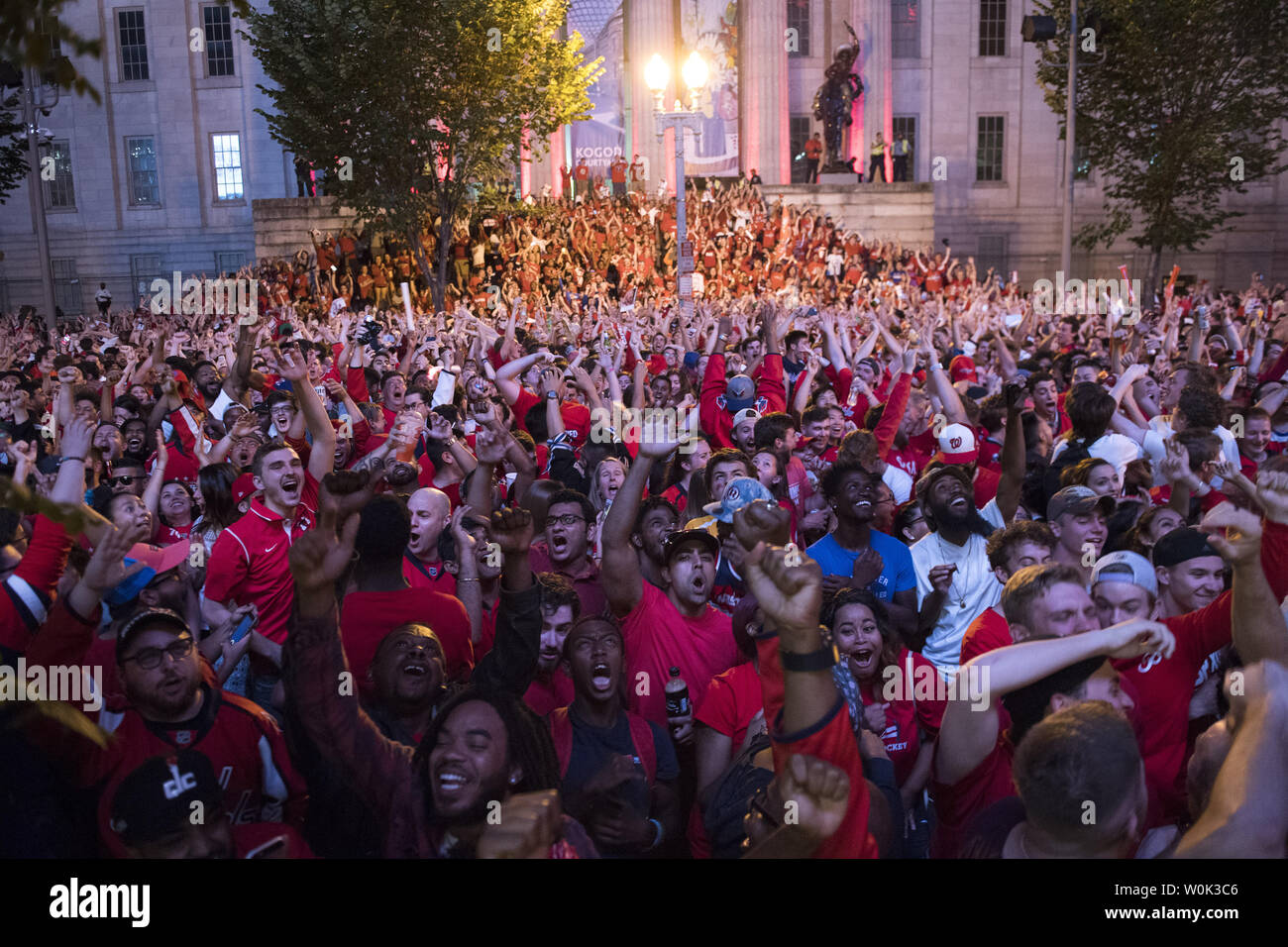 Washington Capitals fans gather outside 