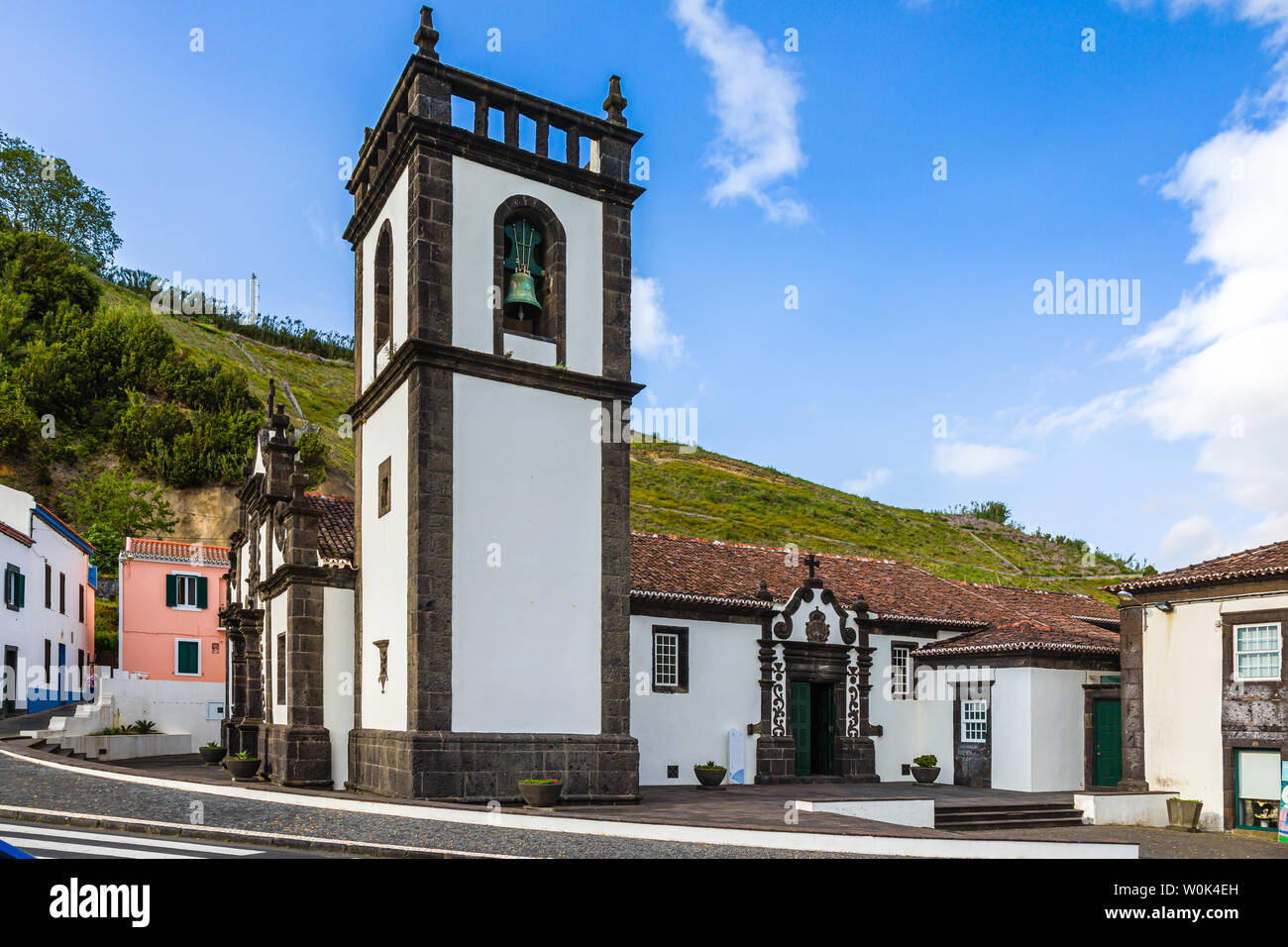 Church and Centro De Turismo in Povoacao on Sao Miguel Island, Azores archipelago, Portugal Stock Photo