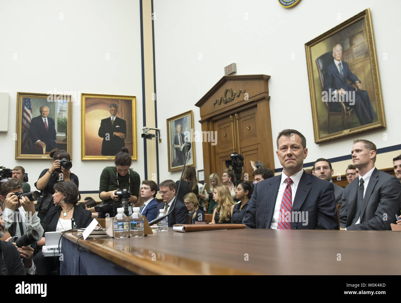 Peter Strzok, Deputy Assistant Director of the Federal Bureau of Investigation (FBI), testifies at a House Judiciary and Oversight Committees joint hearing on FBI and Department of Justice actions surrounding the 2016 election, on Capitol Hill in Washington, D.C. on July 12, 2018. Photo by Kevin Dietsch/UPI Stock Photo