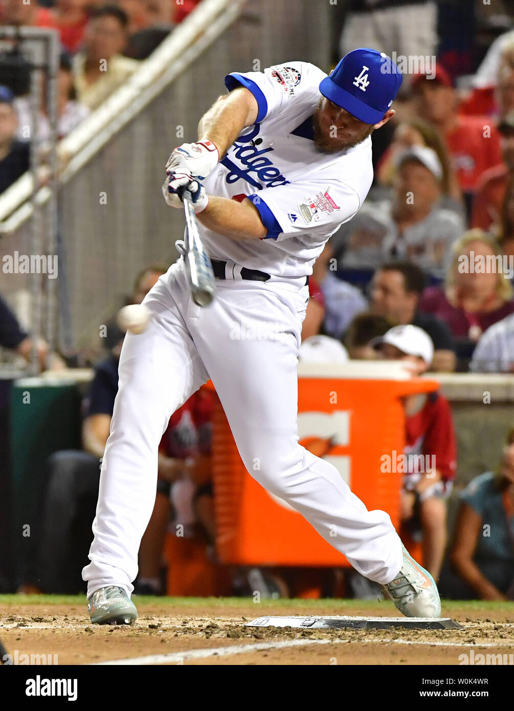 Los Angeles Dodgers Max Muncy of the National League bats in the 2018 Home  Run Derby during the All Star break at Nationals Park in Washington, D.C.  on July 16, 2018. Photo