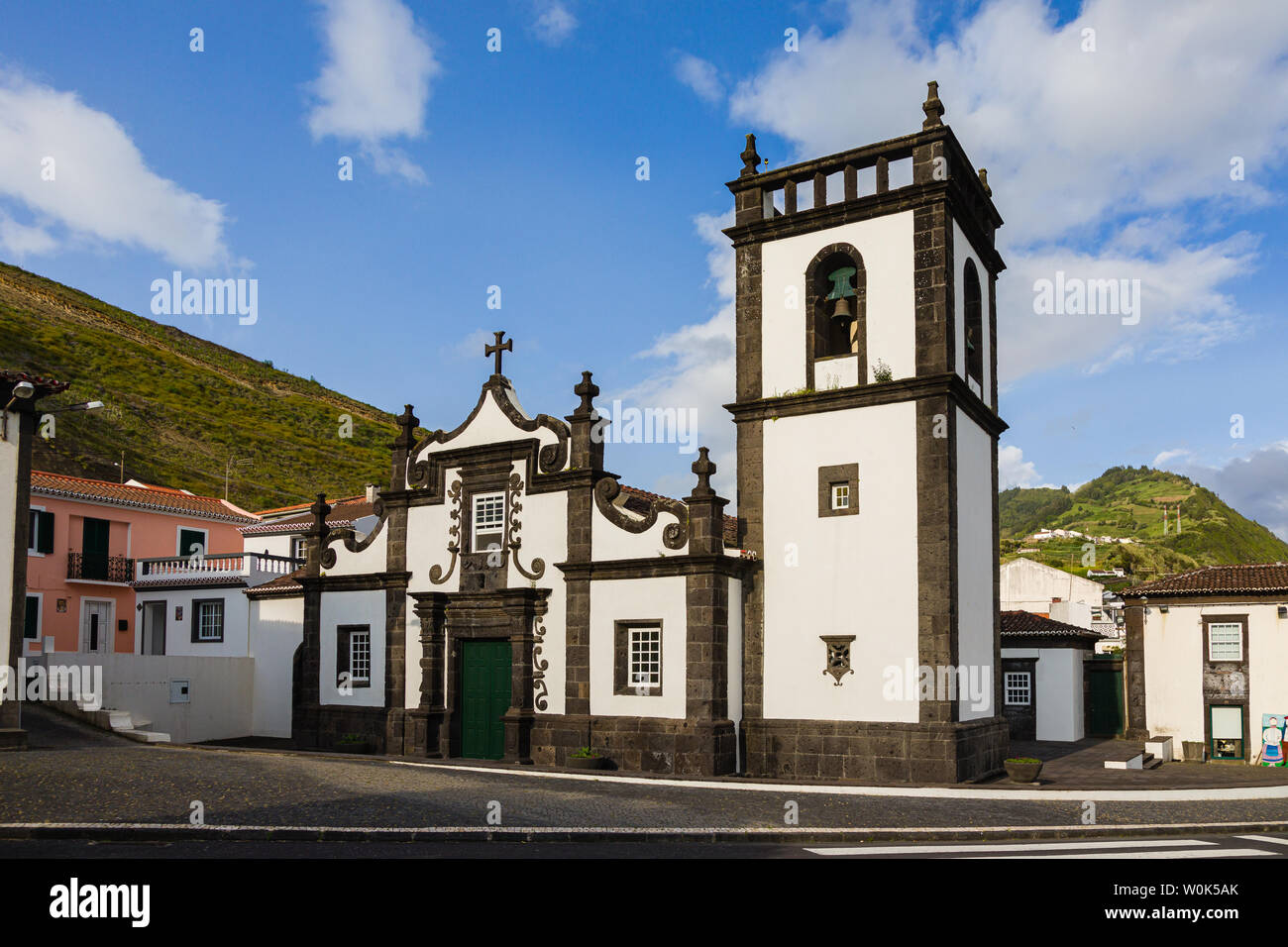 Church and Centro De Turismo in Povoacao on Sao Miguel Island, Azores archipelago, Portugal Stock Photo