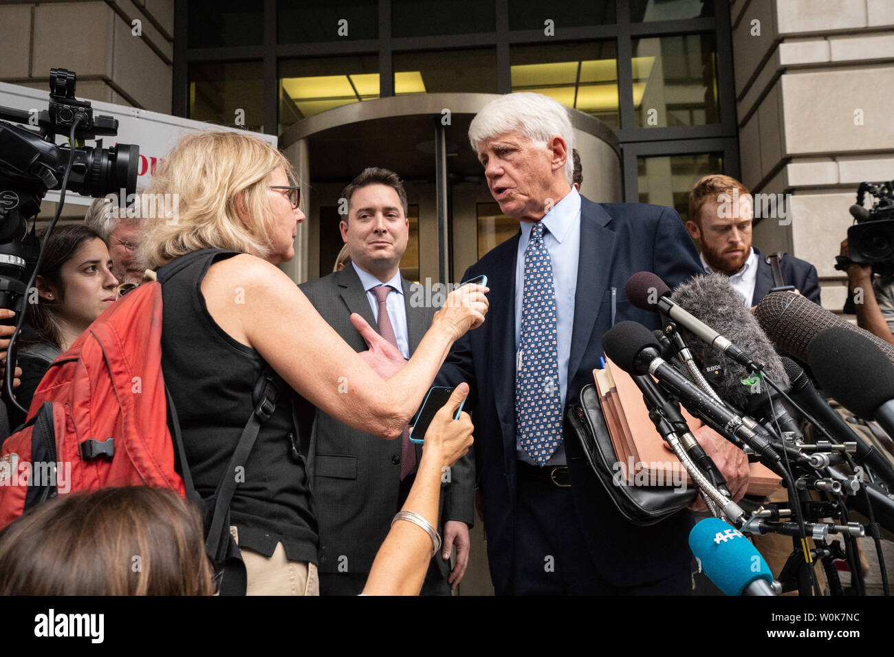 Thomas Breen, attorney for former Trump Campaign aide George Papadopoulos, speaks to members of the media outside U.S. District Court House in Washington, D.C. September 7, 2018.     Photo by Ken Cedeno/UPI Stock Photo