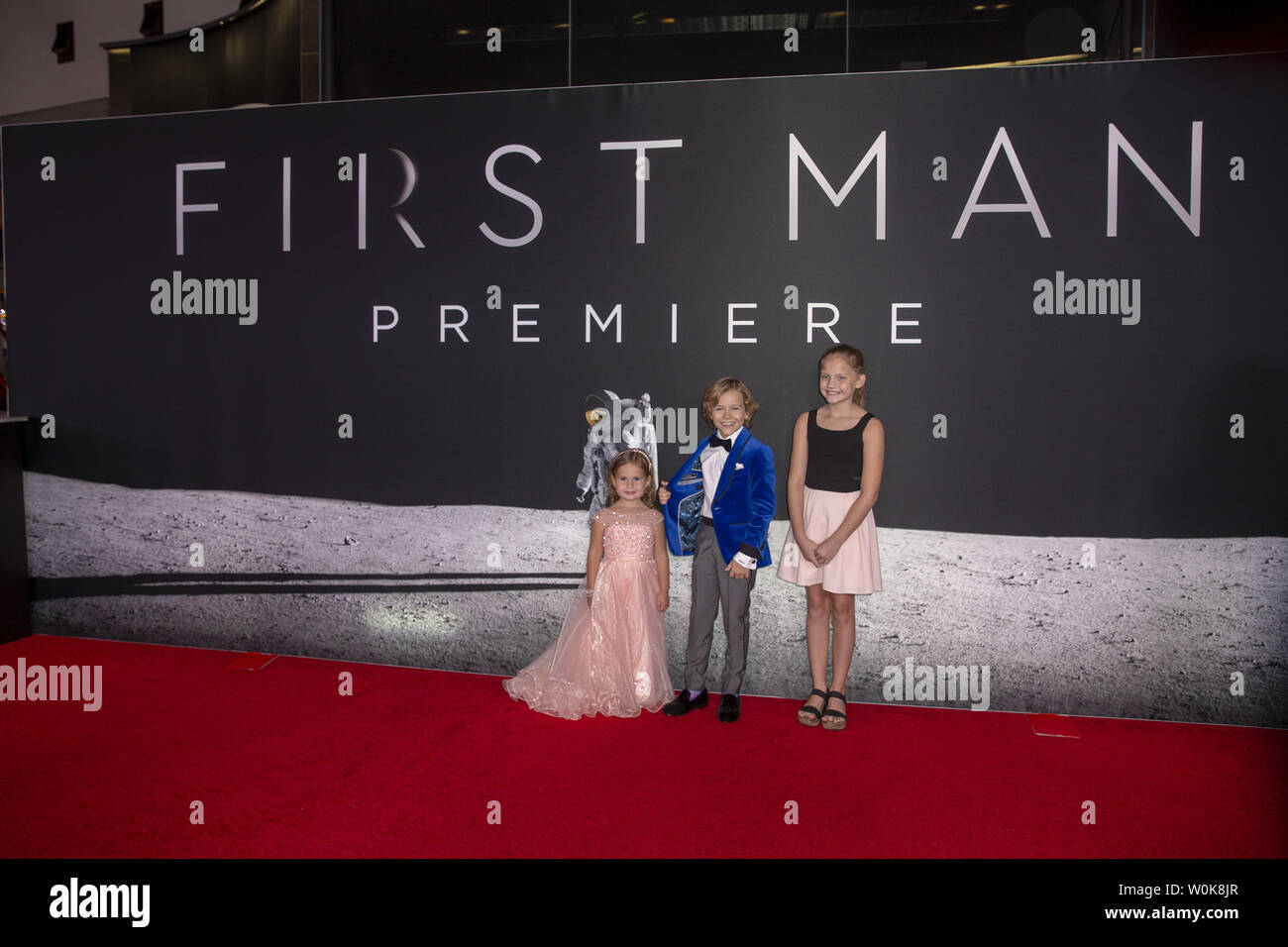 Claire Smith, Gavin Warren and Lucy Brooke Stanford  attends the 'First Man' Washington, DC Premiere at the Air and Space Museum on October 4, 2018.    Photo by Tasos Katopodis/UPI Stock Photo