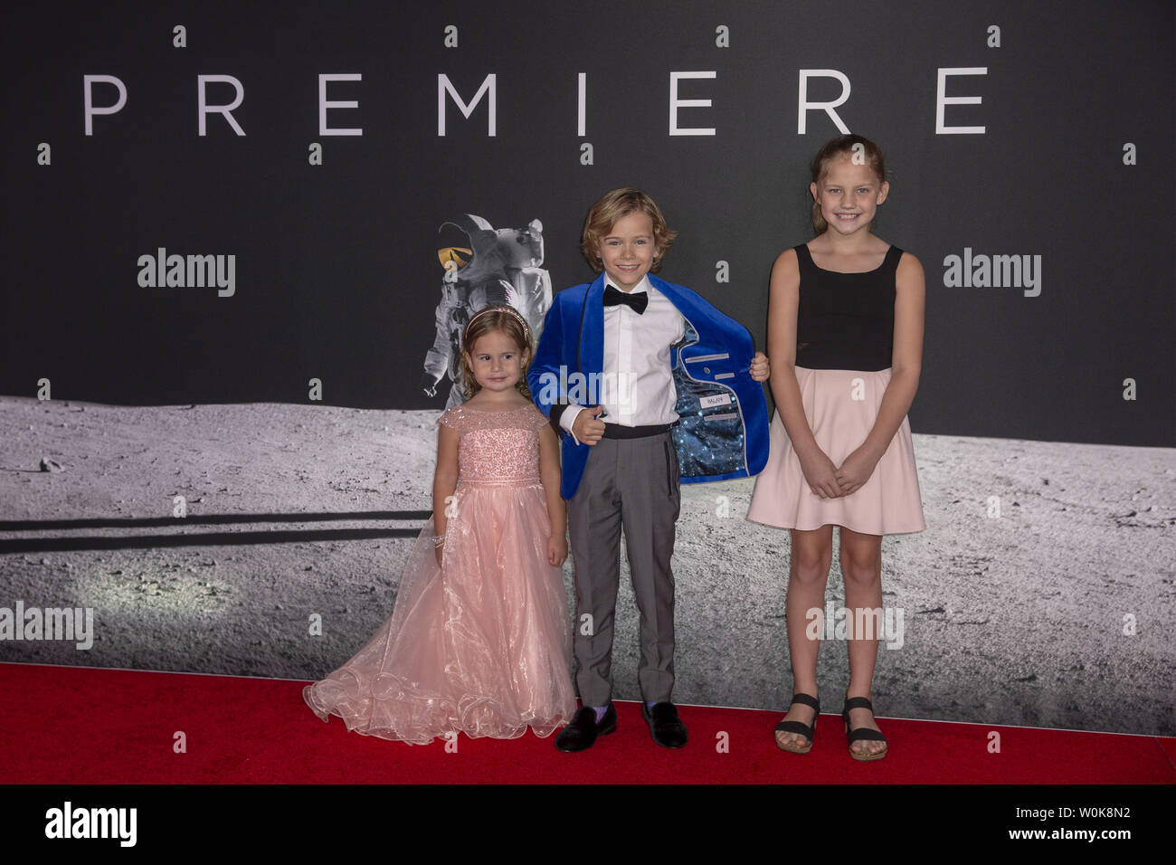 Claire Smith, Gavin Warren and Lucy Brooke Stanford attend the 'First Man' Washington, DC premiere at the Air and Space Museum on October 4, 2018.    Photo by Tasos Katopodis/UPI Stock Photo