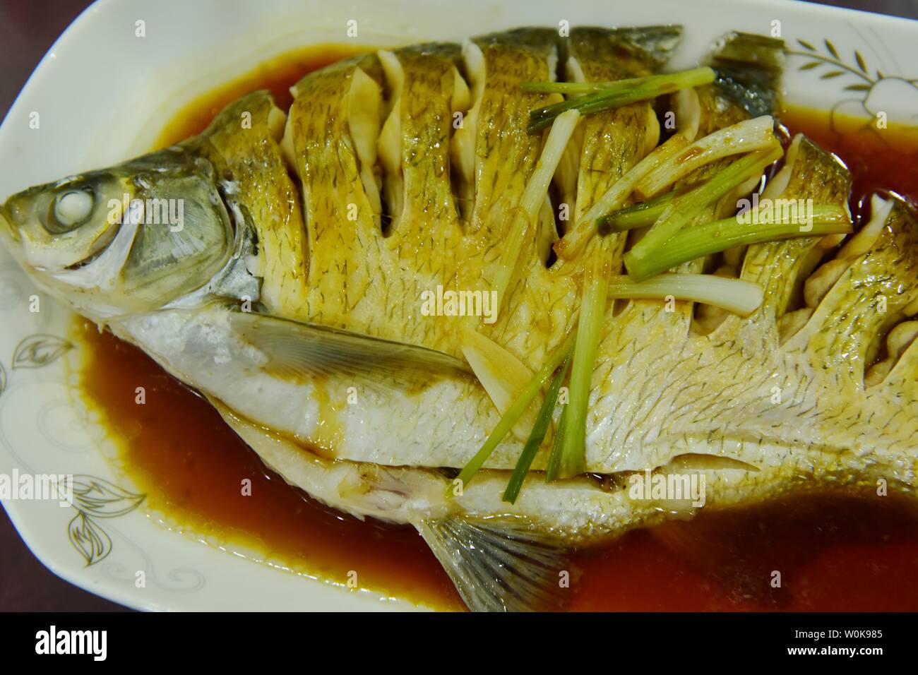 Steamed Wuchang fish Stock Photo Alamy