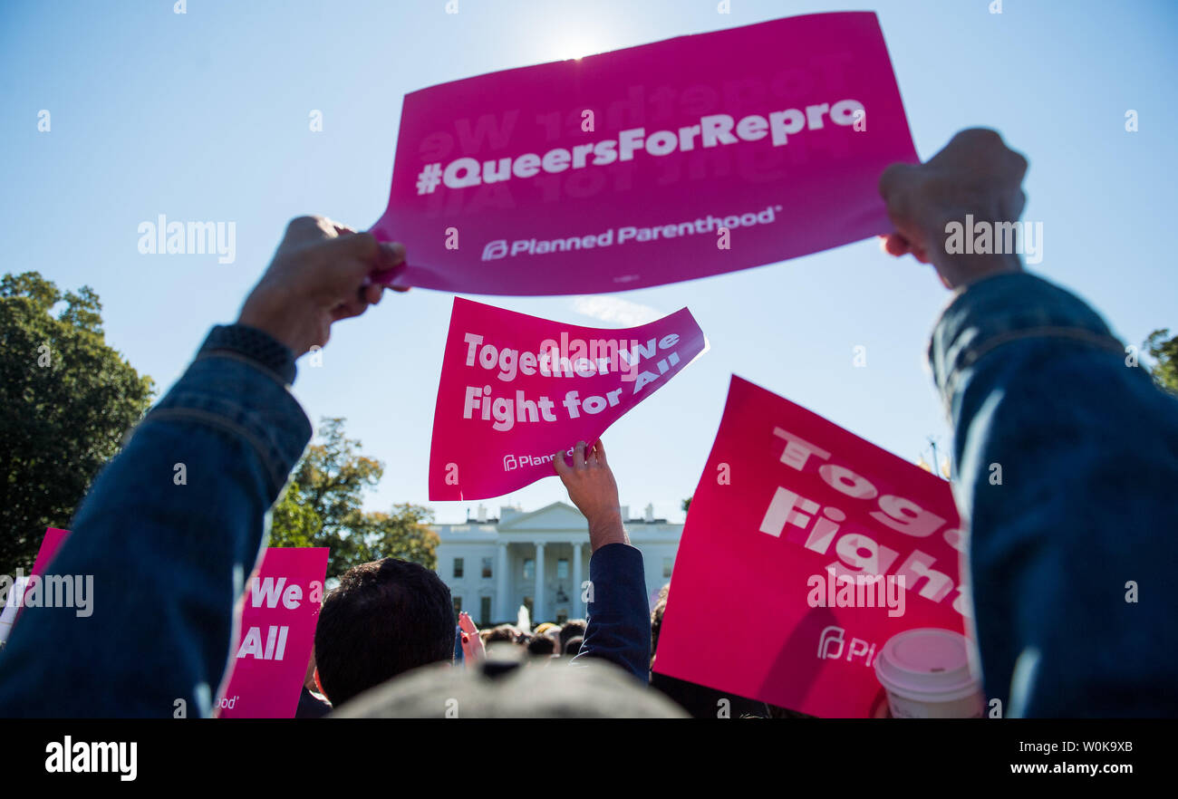 Transgender rights activists protest the Trump administration proposed plan to reversal recognitions of gender fluidity, at the White House in Washington, D.C. on October 22, 2018. The administration has proposed defining a persons gender based on their genital at birth. Photo by Kevin Dietsch/UPI Stock Photo