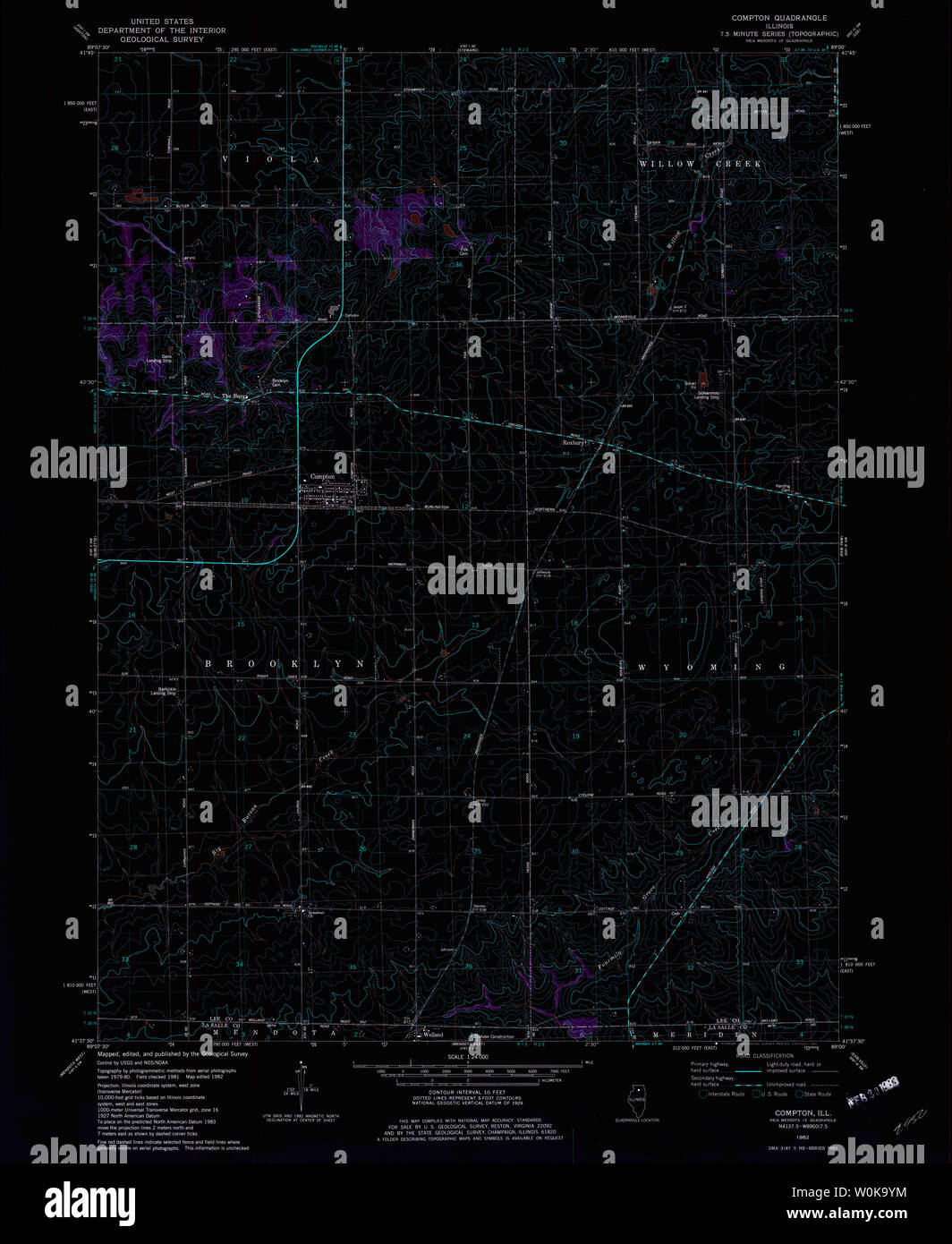 Compton illinois map hires stock photography and images Alamy