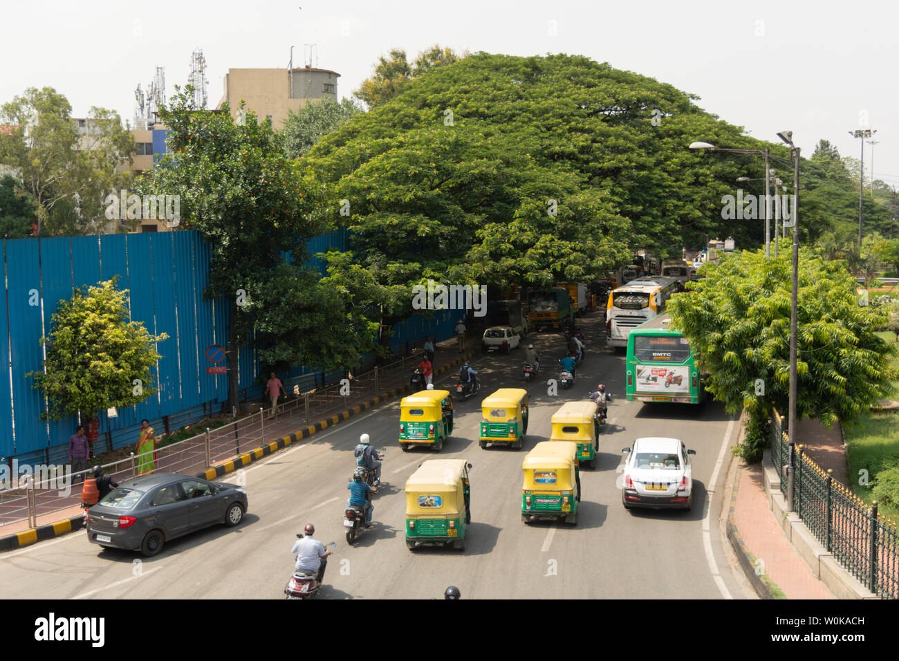 Bangalore, Karnataka India-June 04 2019 : Bengaluru city traffic near town hall, Bengaluru, India Stock Photo