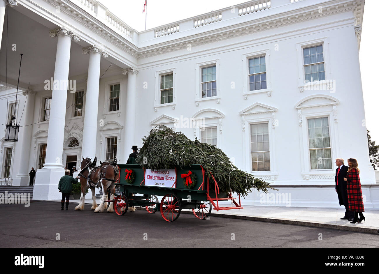 President Donald Trump and First Lady Melania Trump receive the White