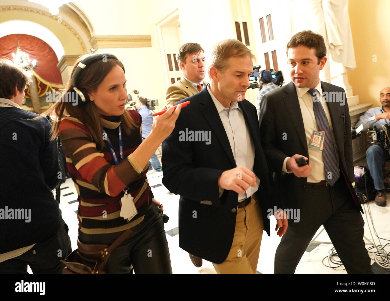 Rep. Jim Jordan, R-OH, talks to reporters as negotiations continue to pass  a government spending bill to avoid a possible partial federal government  shutdown, on Capitol Hill in Washington, D.C. on December